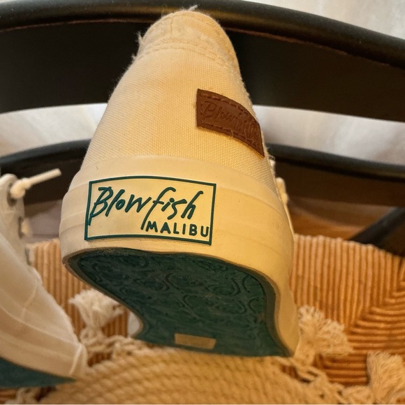 Blowfish white Canvas Sneakers with Teal Sole - Picture 6 of 10